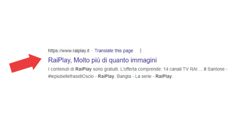 Raiplay official site