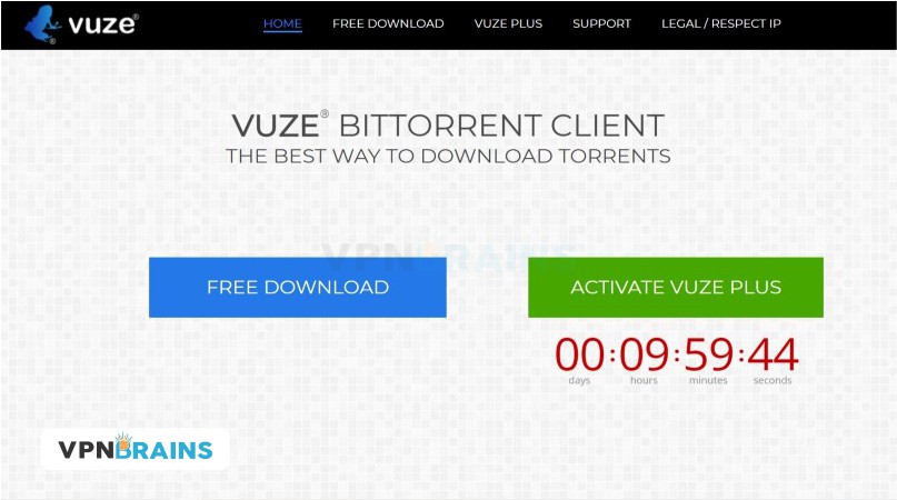 Vuze homepage